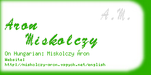 aron miskolczy business card
